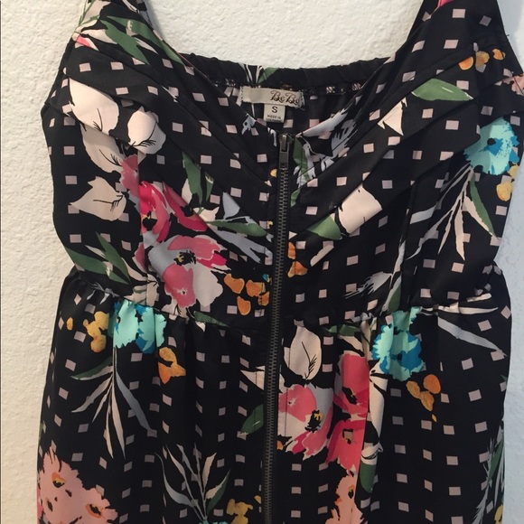 BeBop floral polka dot party dress zippered front - Picture 3 of 4